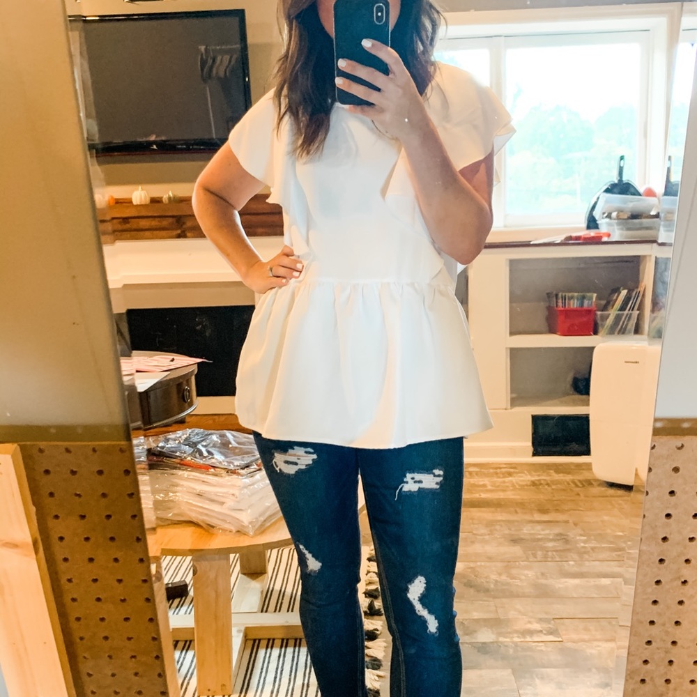 Orange Creek Ruffle Peplum Top